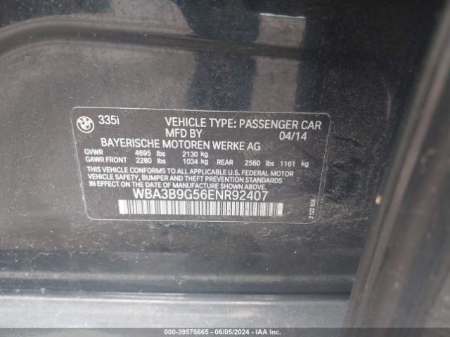 WBA3B9G56ENR92407 BMW 335i Xdrive