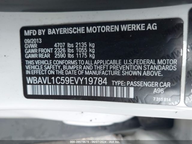 WBAVL1C59EVY19784 BMW X1 Xdrive28i