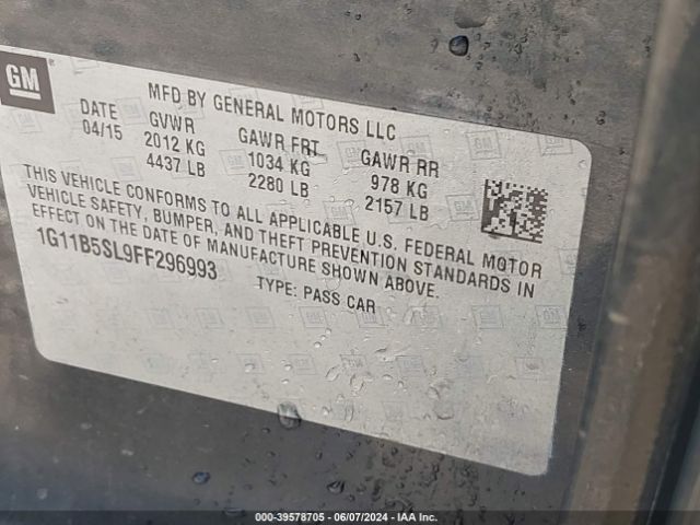 1G11B5SL9FF296993 Chevrolet MALIBU LS