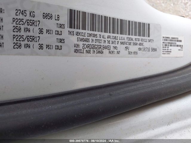 2C4RDGBG2GR184453 Dodge Grand Caravan Se Plus