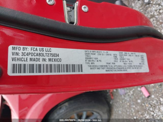 3C4PDCAB3LT275034 Dodge Journey Se Value