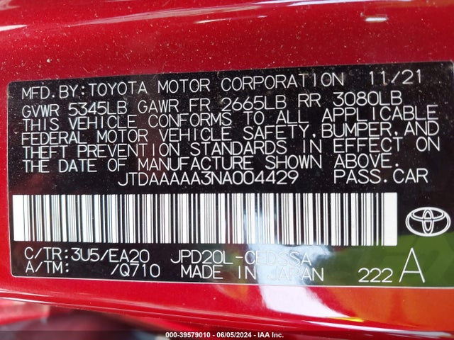 Toyota Mirai Xle 2022 JTDAAAAA3NA004429 Image 9