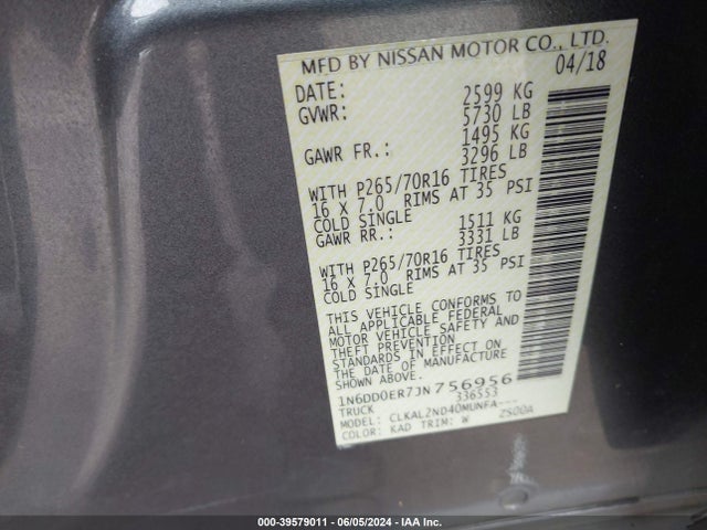 Nissan Frontier Sv 2018 1N6DD0ER7JN756956 Image 9