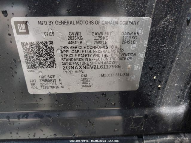 2020 CHEVROLET EQUINOX 2GNAXNEV2L6117986 Photo 8