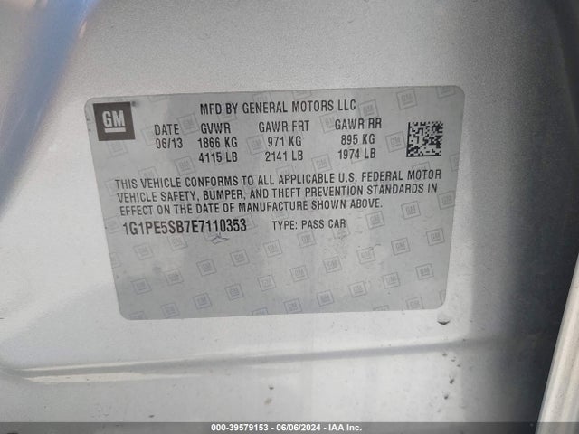 Chevrolet Cruze 2lt Auto 2014 1G1PE5SB7E7110353 Image 9