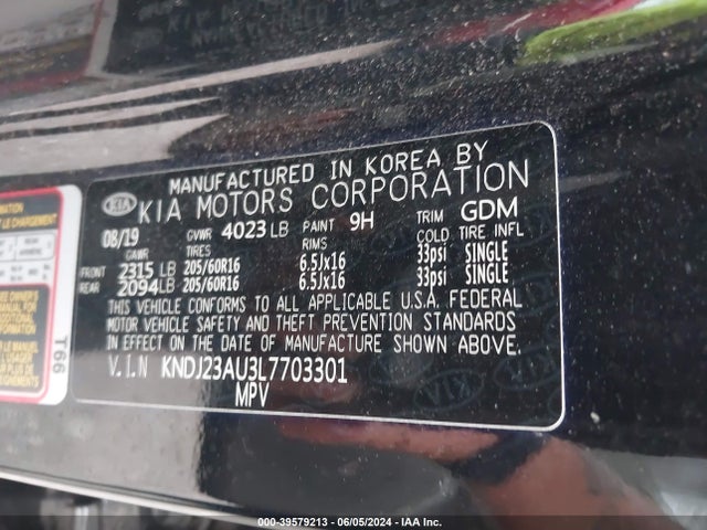 KIA SOUL LX 2020 KNDJ23AU3L7703301 Image 9