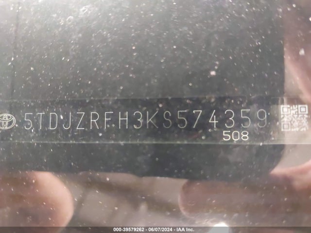 Toyota Highlander Xle 2019 5TDJZRFH3KS574359 Image 18