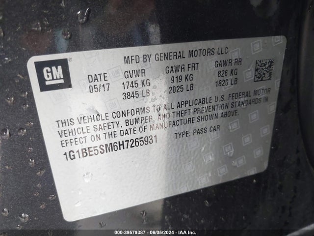 Chevrolet Cruze Lt Auto 2017 1G1BE5SM6H7265931 Image 9