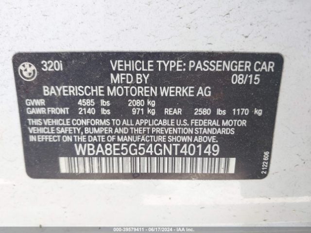 WBA8E5G54GNT40149 BMW 320i Xdrive