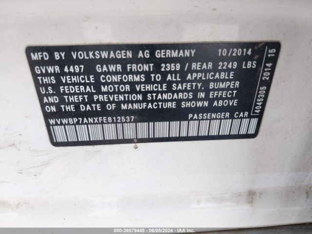 WVWBP7ANXFE812537 Volkswagen Cc 2.0t Sport
