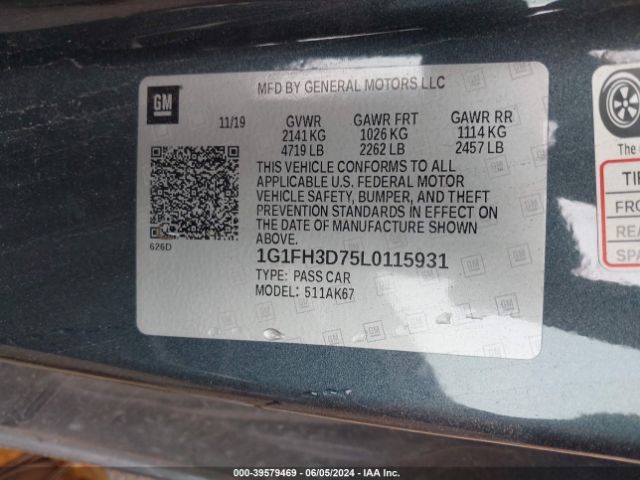 1G1FH3D75L0115931 Chevrolet Camaro Rwd  2ss