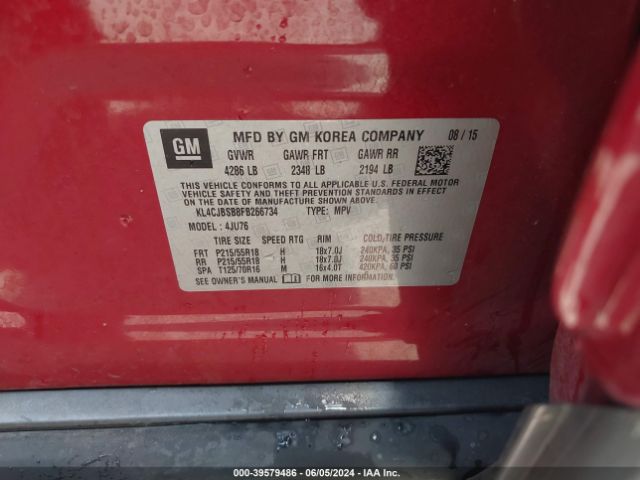 KL4CJBSB8FB266734 Buick Encore Convenience
