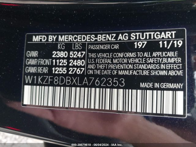 W1KZF8DBXLA762353 Mercedes-Benz E 350