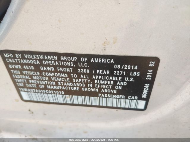 1VWAS7A31FC021010 Volkswagen Passat 1.8t S