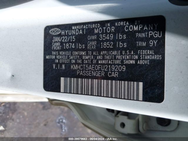 KMHCT5AE0FU219209 Hyundai ACCENT GS
