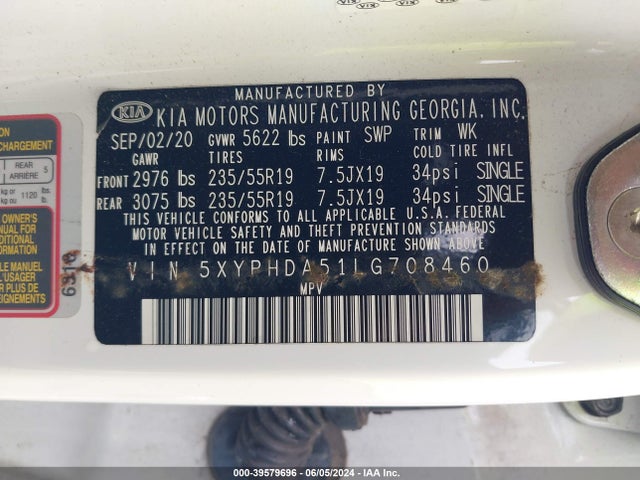 KIA Sorento 3.3l Ex 2020 5XYPHDA51LG708460 Image 9