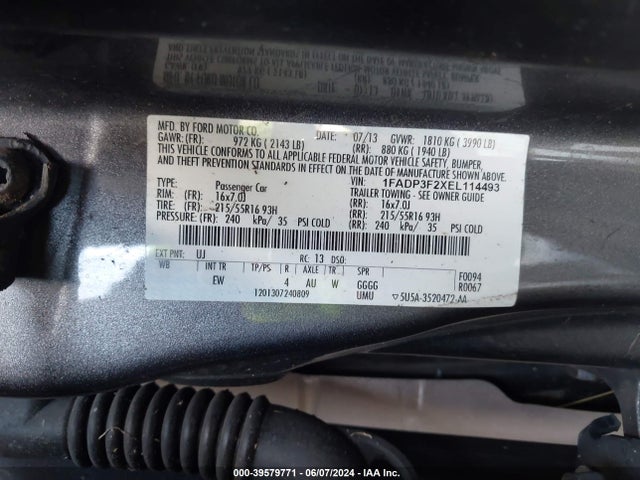 Ford FOCUS SE 2014 1FADP3F2XEL114493 Image 9