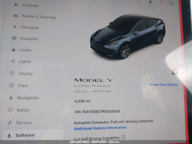 7SAYGDEE7RA234516 Tesla Model Y Long Range Dual Motor All-wheel Drive