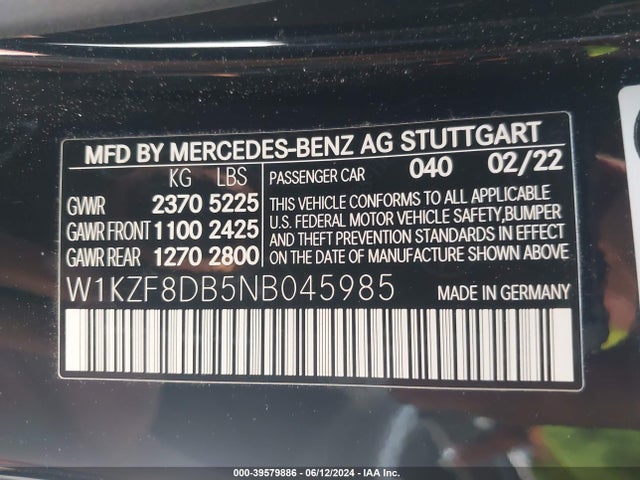 Mercedes-Benz E 350 2022 W1KZF8DB5NB045985 Image 9