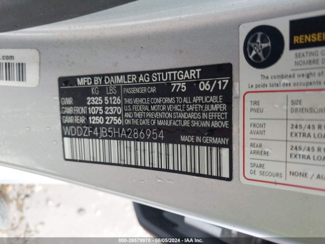 WDDZF4JB5HA286954 Mercedes-Benz E 300