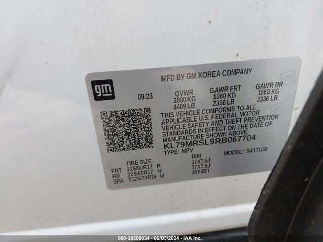 Chevrolet Trailblazer Awd Lt 2024 KL79MRSL9RB067704 Image 9