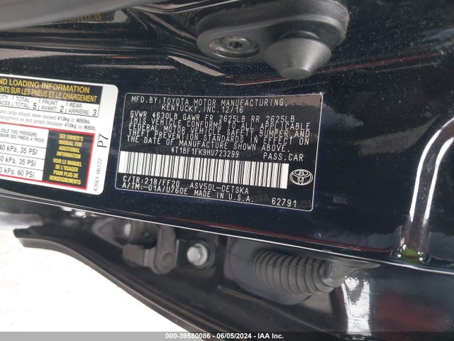 Toyota CAMRY SE 2017 4T1BF1FK9HU723299 Image 9