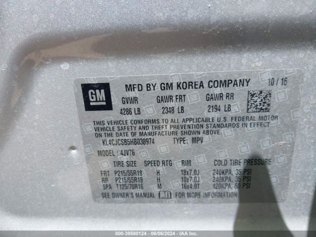 KL4CJCSB5HB038974 Buick Encore Essence