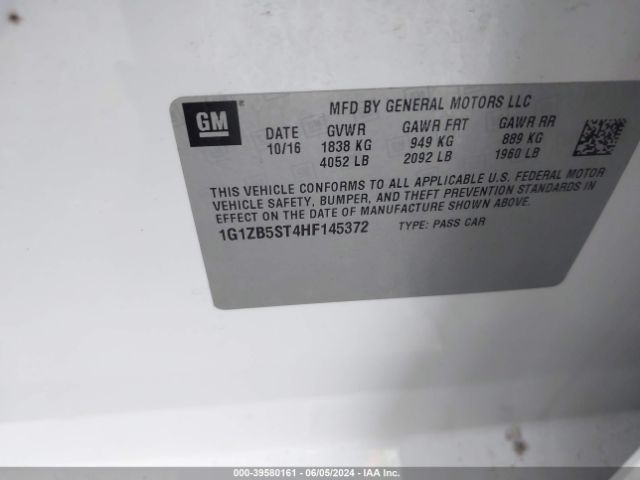 1G1ZB5ST4HF145372 Chevrolet MALIBU LS