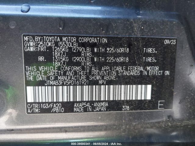 JTMAB3FV5PD161921 Toyota Rav4 Prime Se