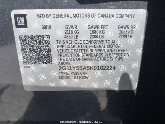 2G11Y5SA5K9162224 Chevrolet IMPALA LS