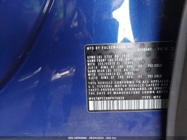 WVGTMPE26NP074828 Volkswagen ID.4 PRO S