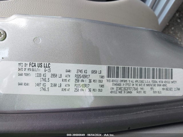 2C4RC1BG3FR717649 Chrysler Town & Country Touring