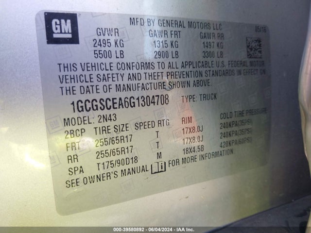 Chevrolet Colorado Lt 2016 1GCGSCEA6G1304708 Image 9