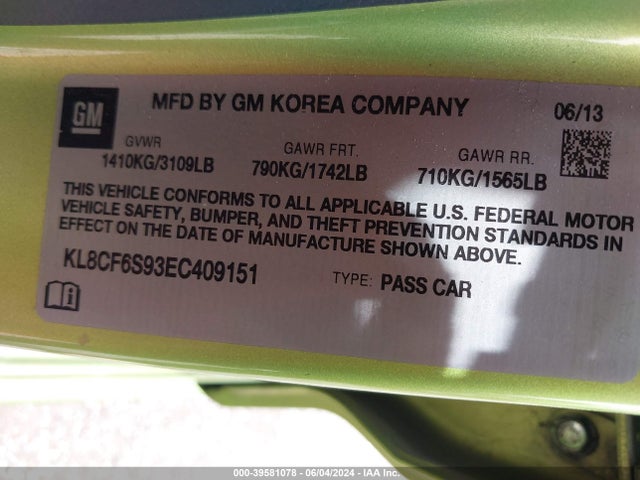 Chevrolet Spark 2lt Auto 2014 KL8CF6S93EC409151 Image 9