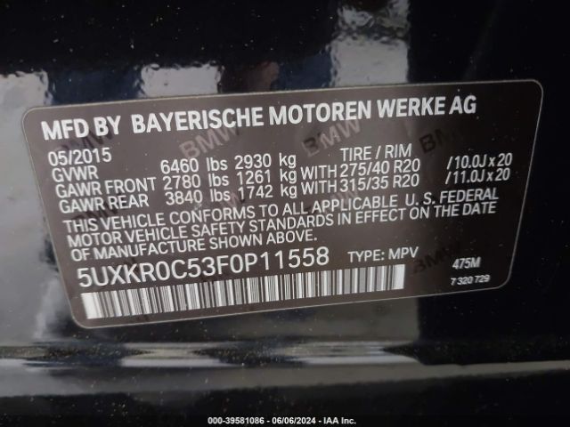 5UXKR0C53F0P11558 BMW X5 Xdrive35i