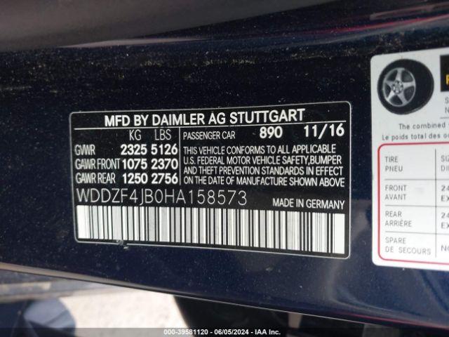 WDDZF4JB0HA158573 Mercedes-Benz E 300