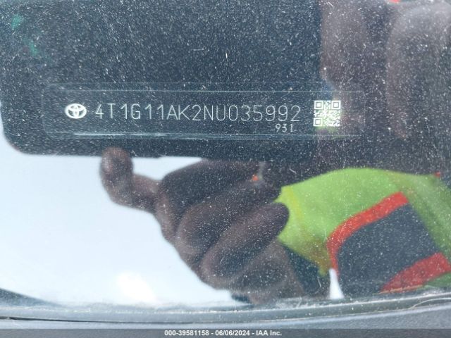 4T1G11AK2NU035992 Toyota Camry Se Nightshade Edition