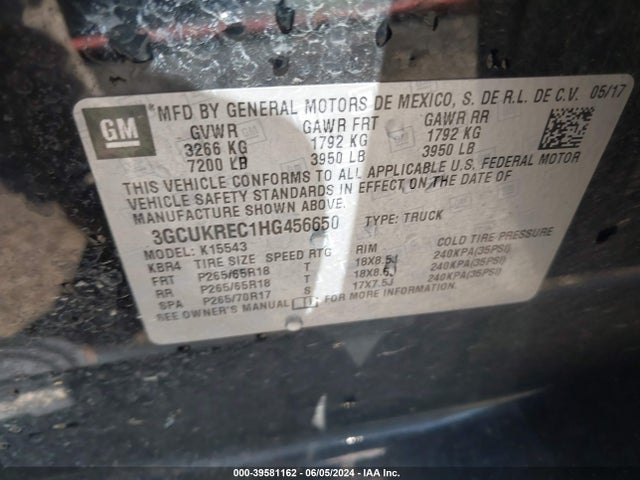 Chevrolet Silverado 1500 2lt 2017 3GCUKREC1HG456650 Image 9