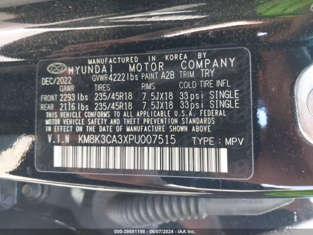 KM8K3CA3XPU007515 Hyundai Kona N Line