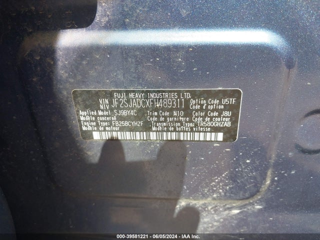 Subaru Forester 2.5i Premium 2015 JF2SJADCXFH489311 Image 9