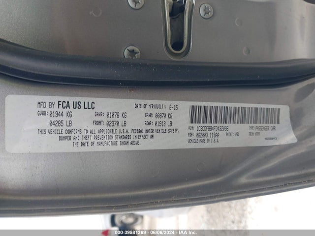 Dodge DART SXT 2015 1C3CDFBB4FD432096 Image 9