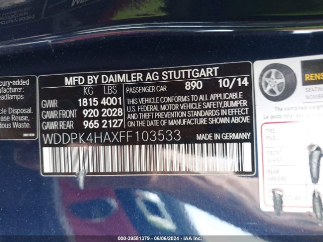 WDDPK4HAXFF103533 Mercedes-Benz SLK 250