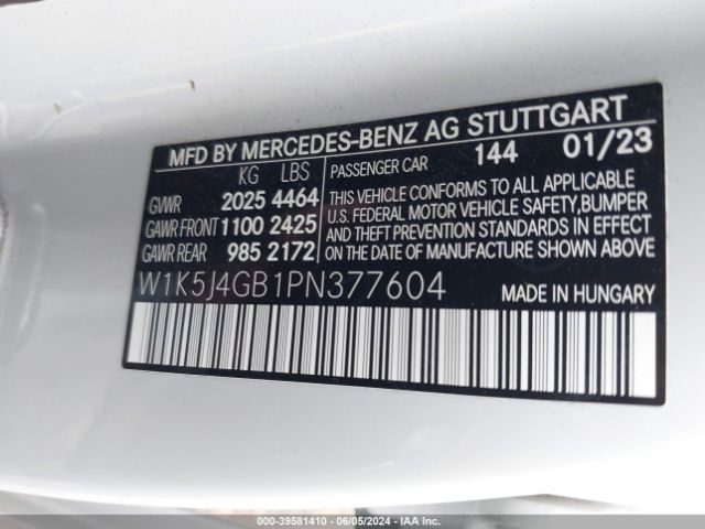 W1K5J4GB1PN377604 Mercedes-Benz Cla 250 Coupe