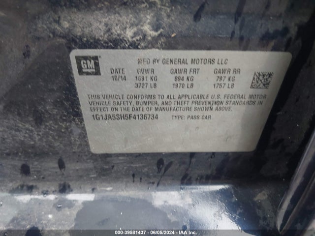 Chevrolet Sonic Ls Auto 2015 1G1JA5SH5F4136734 Image 9