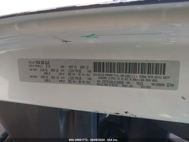 3C6TRVDG0JE160502 RAM Promaster 2500 High Roof 159 Wb