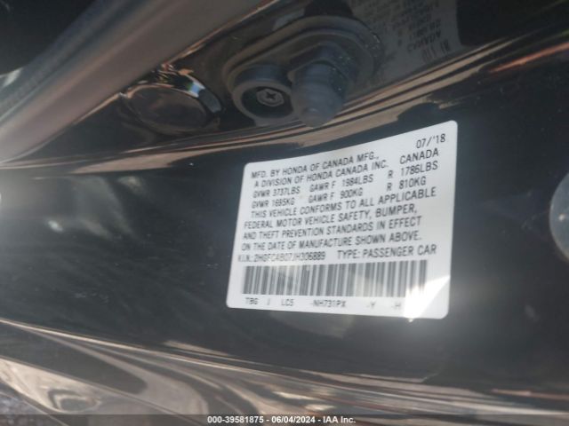 2HGFC4B07JH306889 Honda Civic Lx-p