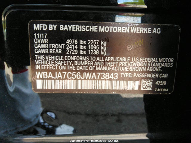 WBAJA7C56JWA73843 BMW 530i Xdrive
