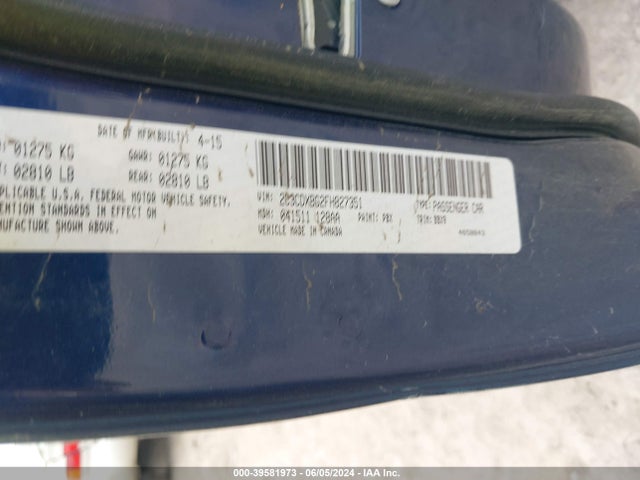 Dodge Charger Se 2015 2C3CDXBG2FH827351 Image 9