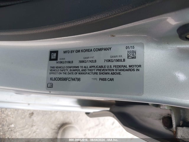 Chevrolet Spark 1lt Cvt 2015 KL8CD6S98FC744798 Image 9