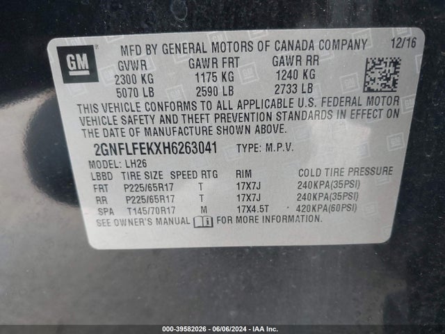 Chevrolet EQUINOX LT 2017 2GNFLFEKXH6263041 Image 9